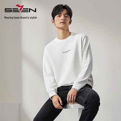 Men's Geometric Jacquard Round Neck Sweatshirt