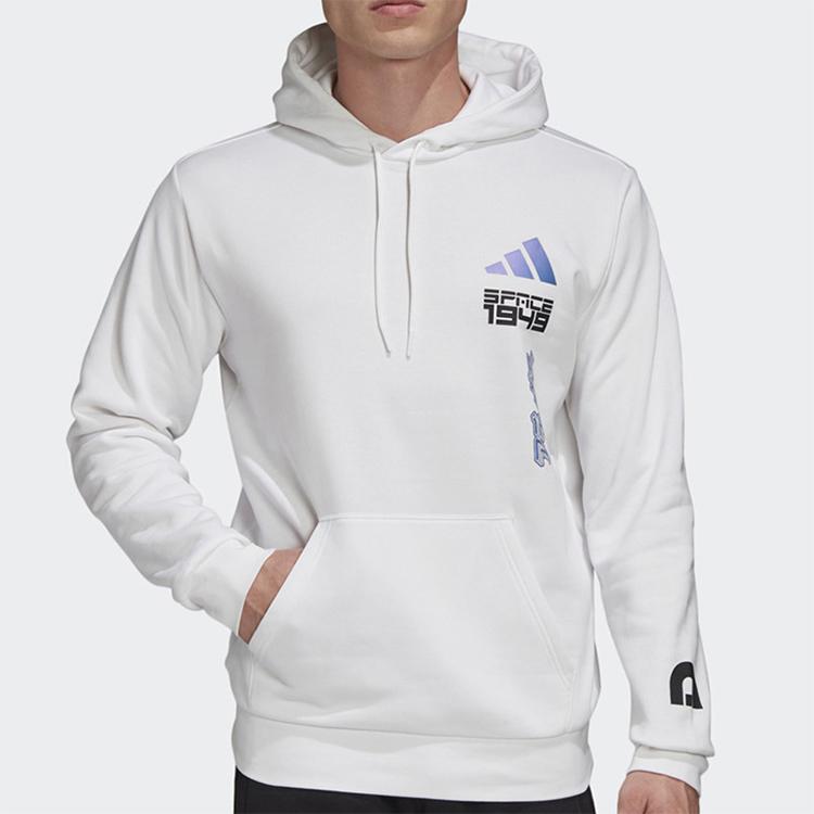 Adidas Casual Sports Pullover Hoodie Men Tops White GI6397