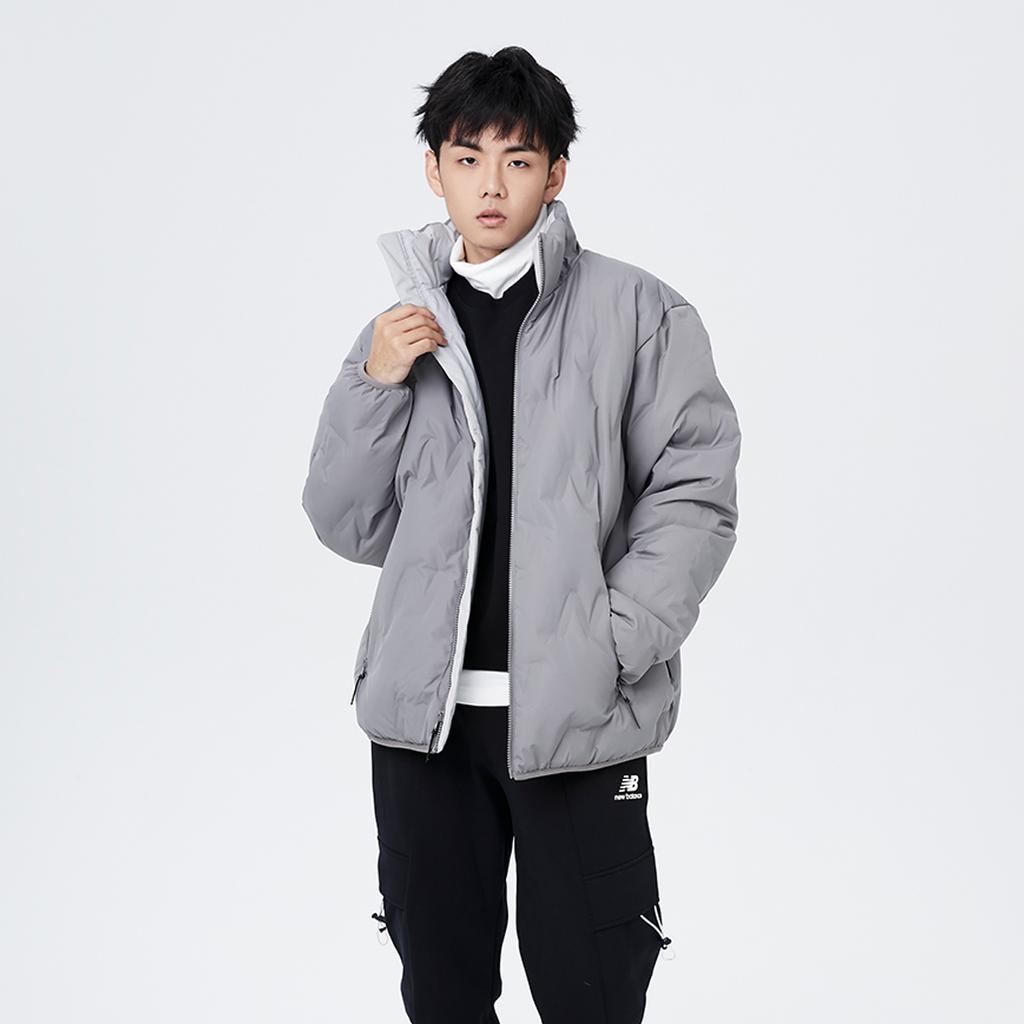 New Balance Down Jackets Men's Gray Stand Collar Moderate Other AMJ14330-RCD