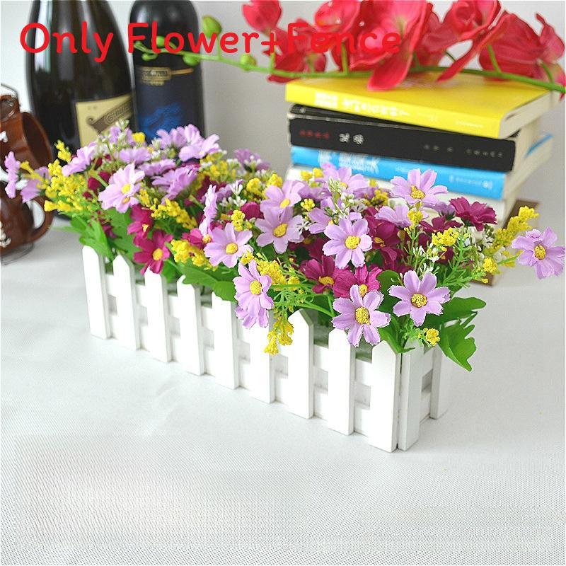 Home Living Artificial Plant Set With Wooden Fence For Wedding Decor And Photo Props