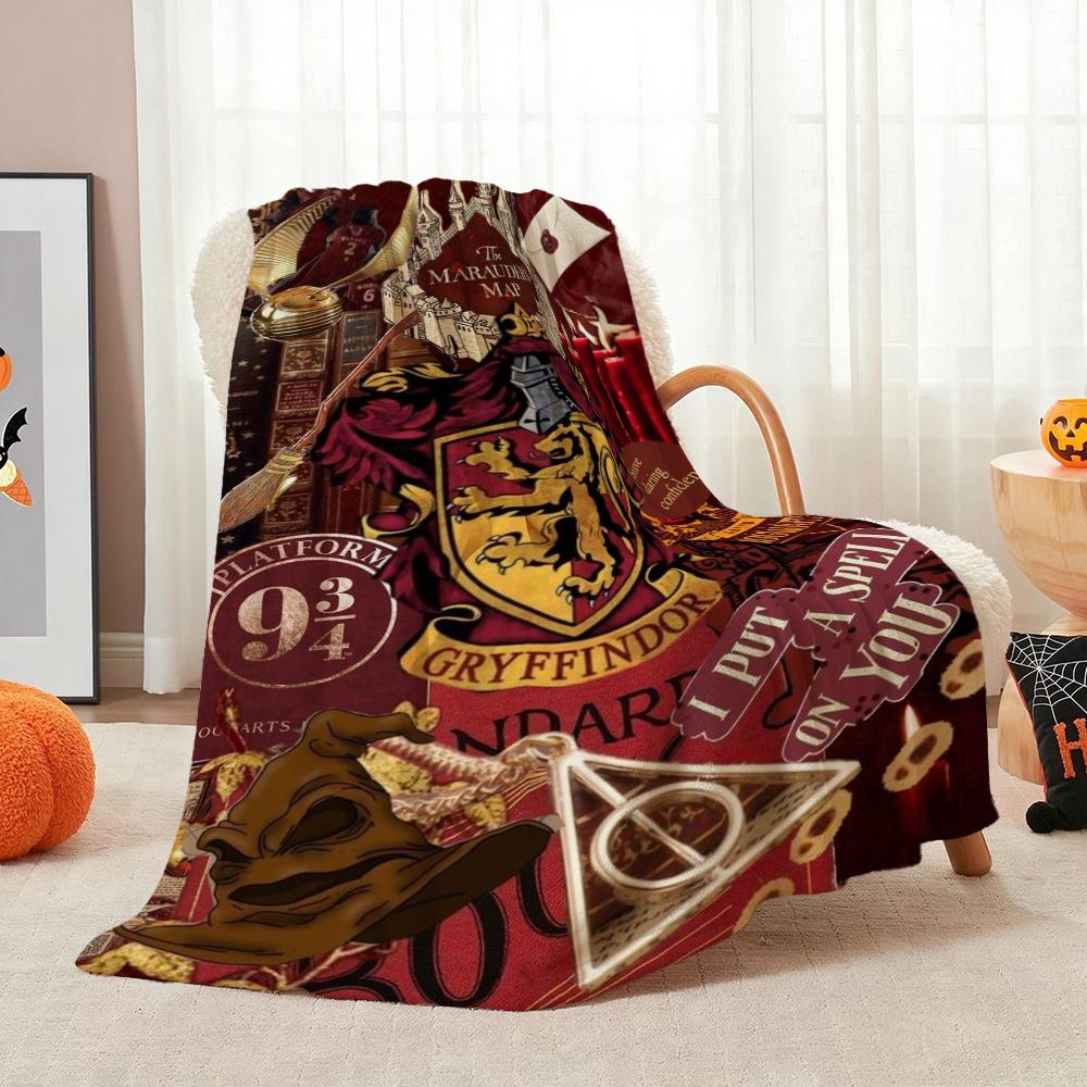 Harry Potter'S Magical World Theme Printed Blanket Breathable Fleece Blanket For Bedroom Sofa Nap Home Party Decor Memorial Gift