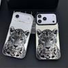 Grey Leopard Print Hard Phone Case Compatible For Multiple Apple Iphone Models