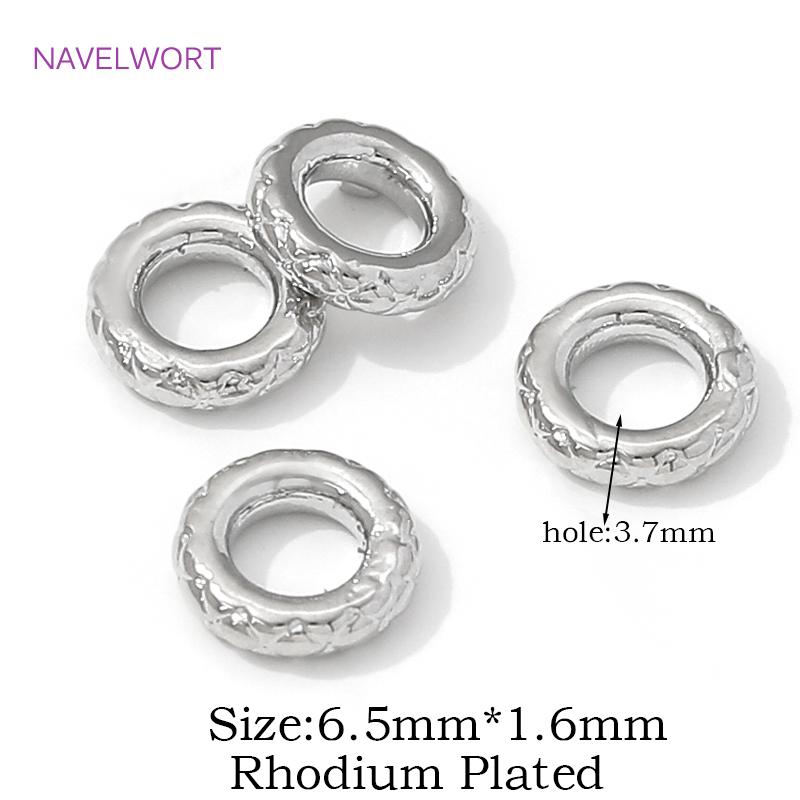 6.5mm*1.6mm 18K Gold Plated Brass Flat Spacer Beads For DIY Necklace Bracelet Making,Separators For Beads,Supplies For Jewelry