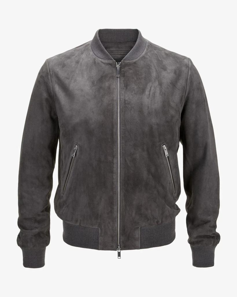 Men's Gray Genuine Biker Wear Stylish Soft Bomber Jacket Suede Lambskin Handmade Stylish