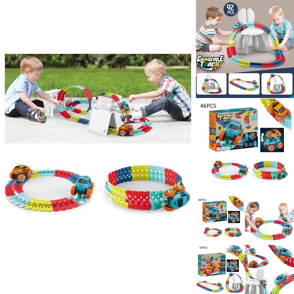 Magisches Schwerelosigkeits-Autobahn-Spielset mit LED-Rennwagen und im Dunkeln leuchtenden Regenbogen-Schienen Perfektes Geschenk für Kinder!