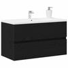 Sink Cabinet Black Oak 80 x 38.5 x 45 cm Engineered Wood
