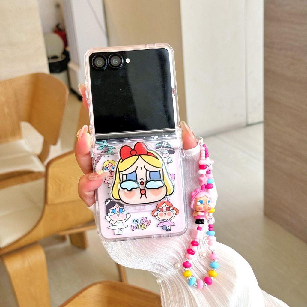 Samsung Z Flip7 Crying Baby Protective Case for Women – Anti-Drop, Creative Design for Fold 4 & Flip 3