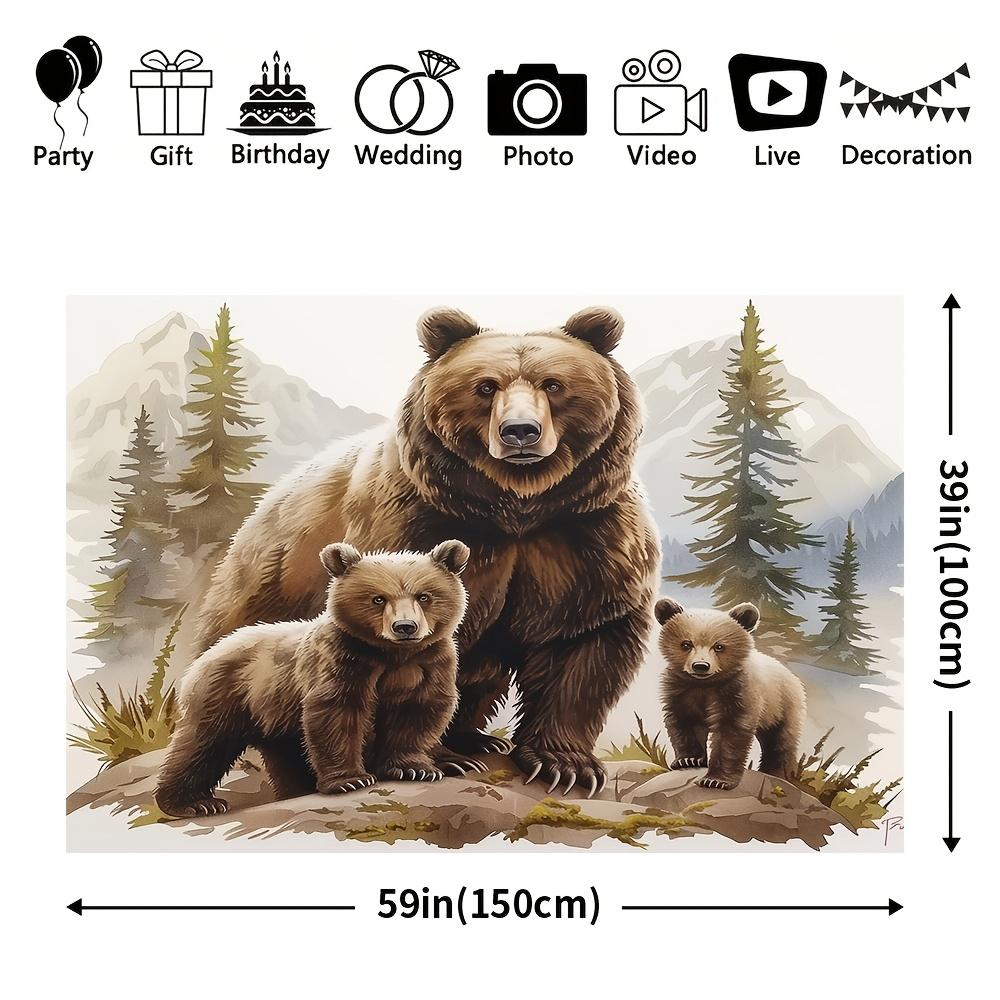 1Pcs All Season Forest Bear Print Decoration Background Backdrop For Photo Studio Photo Booth Party