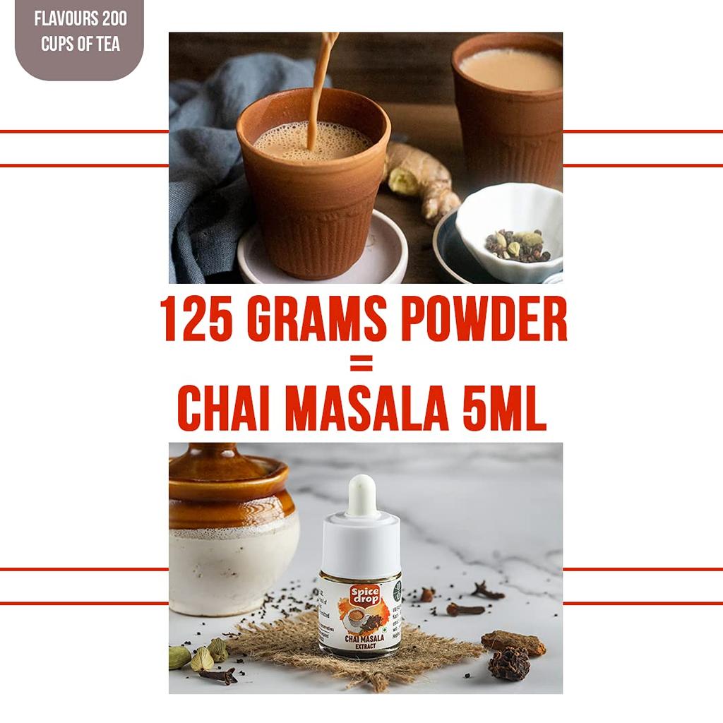 Spice Drop Estratto Chai Masala | Gocce Autentiche di Masala per Tè | Senza conservanti | 5 ml (Confezione da 3 x 180 Gocce)| 1 goccia per tazza di tè | Gusti misti