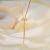 316L Stainless Steel 2025 New Hot Sales Fashion  Zircon Bowknot Tassels Charm Chain Choker Necklaces Earrings For Women