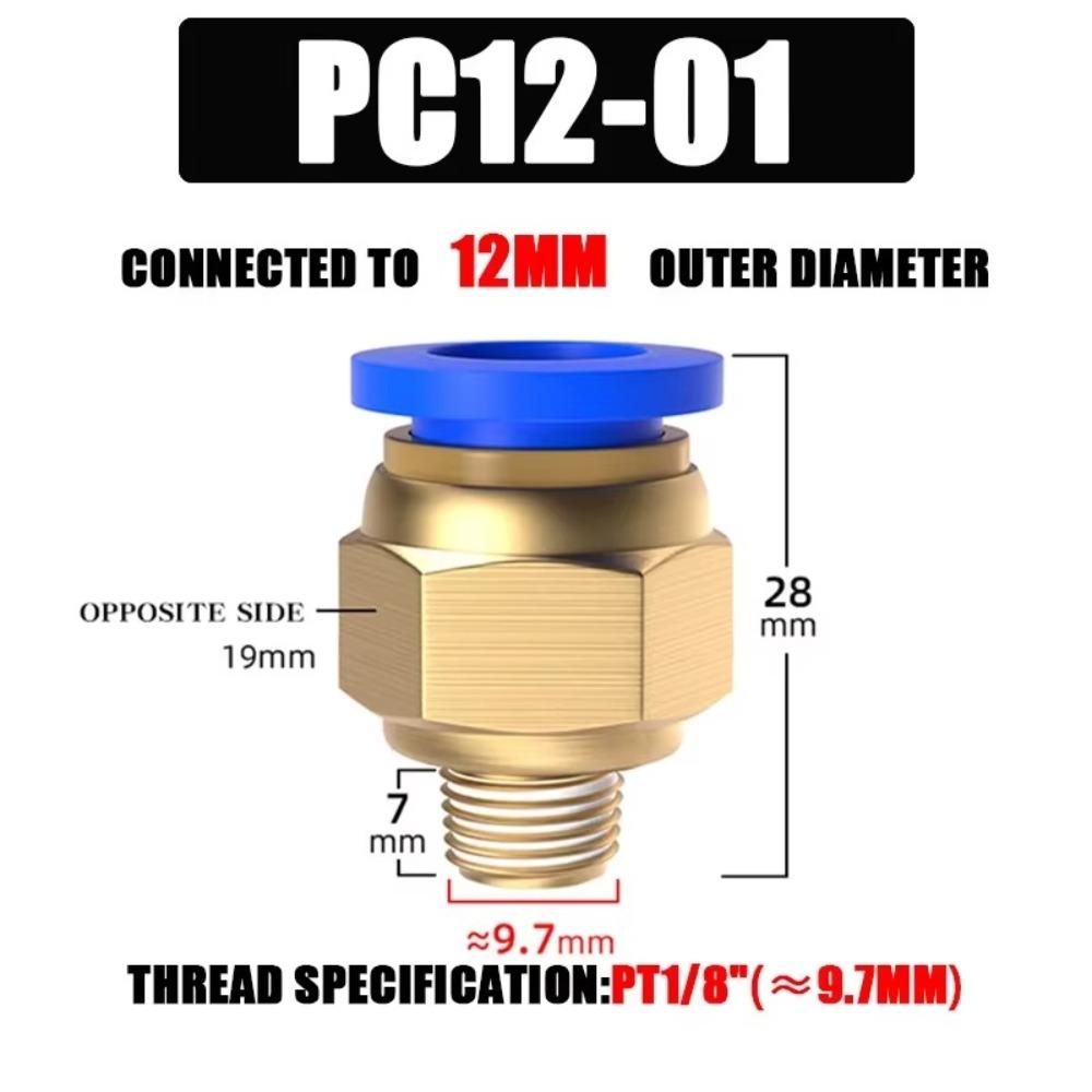 High Quality Brass Pneumatic Fitting PC 4 6 8 10 12MM Multi Size Air Connector Pipe Quick Connectors Pneumatic Systems