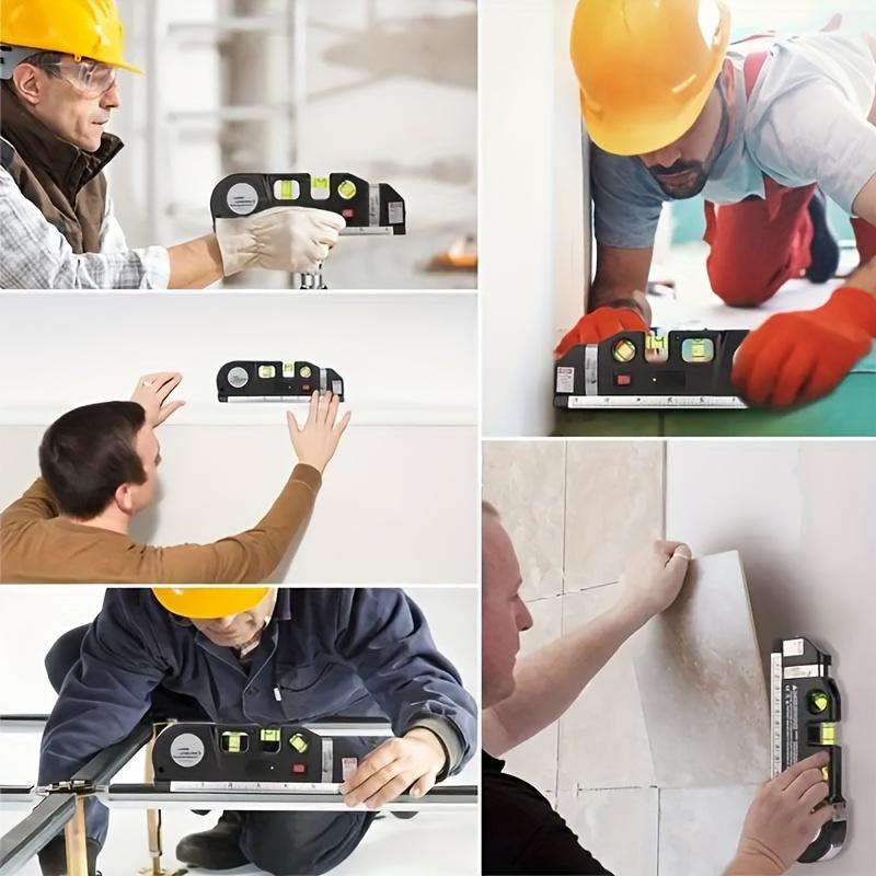 Easy-to-Use, Multi-Purpose Laser Level Kit with Standard Cross Line - Battery-Powered, Includes Metric & Imperial Tape Measure