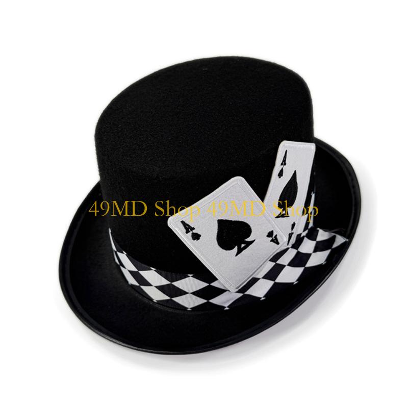 49MD Victorian Derby Cap Card Magicians Tall Hat For Daily Use Special Event