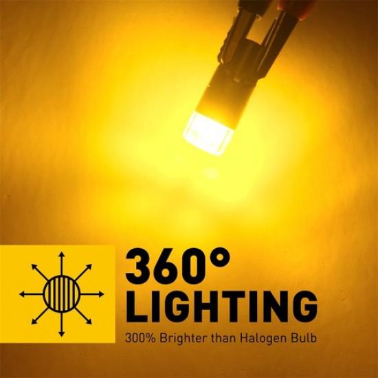 AUXITO 2Pcs T10 LED Parking Light Bulbs 175 W5W 2825 168 194 Bright Yellow Amber