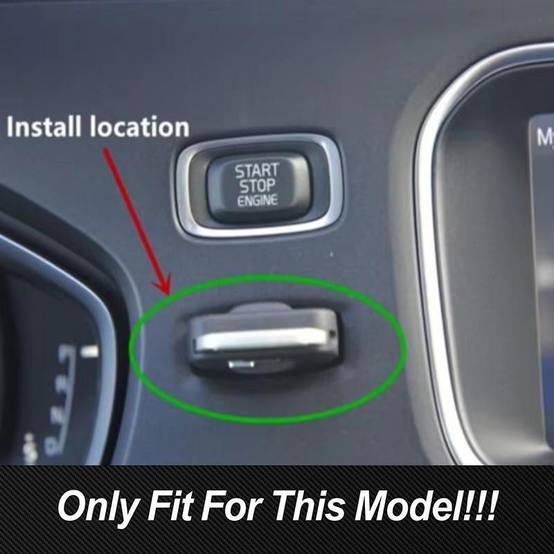 Car Console Keyhole Frame Decoration Key Hole Trim For Volvo S60 V60 XC60 V40 Stainless Steel Sticker Interior Accessories