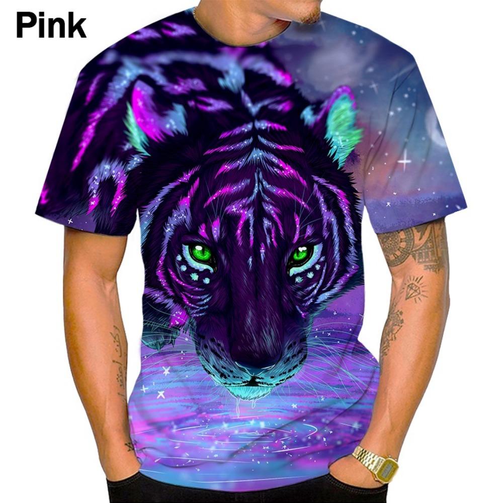 New Fashion Men's 3d Printing Summer T Shirt Animal Tops Tees