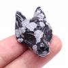 Testa di Lupo in Pietra Naturale da 1,5" Cristallo Curativo Reiki Animale Scolpito a Mano Statuetta Decorazione in Pietra Preziosa Fai da Te Accessori per Gioielli Regali