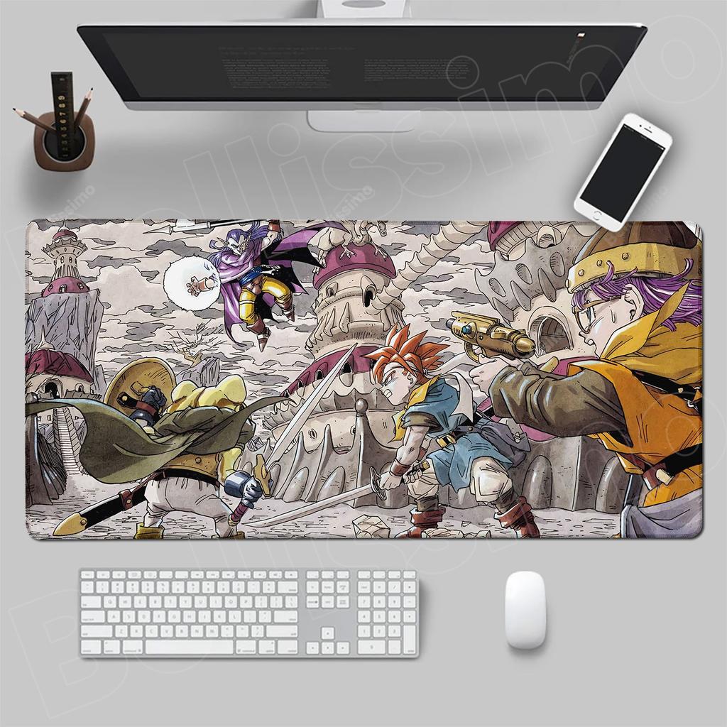 Mauspad Anime Gamer Gaming Zubehör Speed C-chrono Trigger Tastaturpad Gummi-Lock-Kante Schreibtisch-Mausmatte Laptop-Mauspad