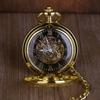 Gold Vintage Mechanical Pocket Watch Personalised Hollow Skeleton Antique Hand Wind Fob Watch For Men Women