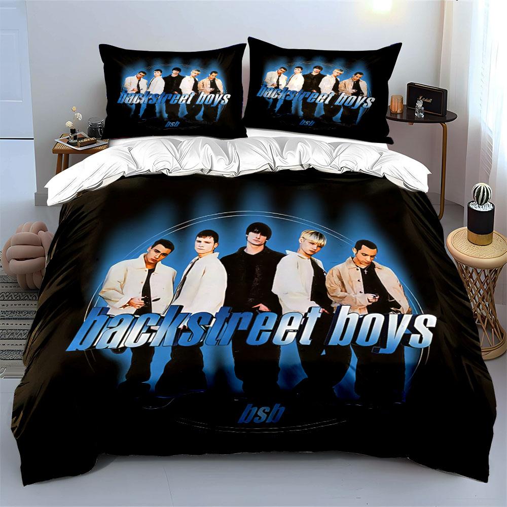 Backstreet Boys Band Print Bedding Duvet Cover Set Duvet Cover Pillowcases  (1*Duvet Cover 2*Pillowcases, without duvet insert)
