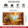 2D Thanksgiving Harvest Backdrop Rustic Wooden Fence Photo Booth Banner