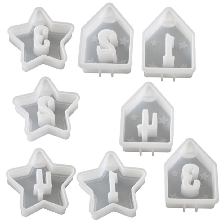 4pcs Flexible Sturdy Silicone Mold Accessory for Crafting Number Candle and Decorative Pieces for Family Gatherings