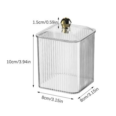 Transparente Aufbewahrungsbox aus Baumwolle für den Schreibtisch, Make-up, Lippenstift, Organizer mit Deckel, staubdicht, Schmuckschatulle, Badezimmer-Tupferetui
