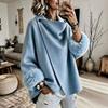 Women's Short Loose Fit Double-Faced Wool Coat with -Trim Cuffs, Color, European
