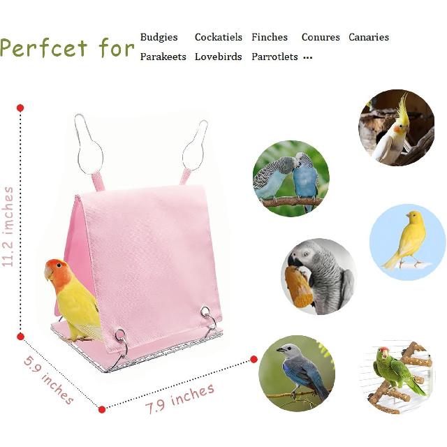 Bird Nest with Removable Pad, Parrot Hammock for Cockatiels Conures - Hanging Cage Bed Tent Waterproof, Chew-Proof, Easy Clean & Anti-Sag Design for