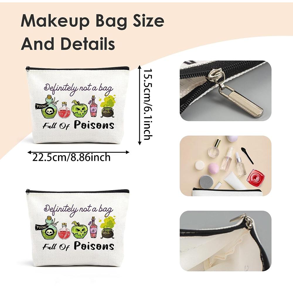 Halloween Cosmetic Bag Makeup Bag Definitely Spooky Witchy Birthday Gift for Evil Villain Queen Zipper Pouch Halloween Decor
