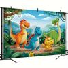 Cartoon Dinosaurier Party Hintergrund 120x80cm Polyester Hintergrundtuch für Kindergeburtstag Fotokabine Dekoration