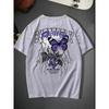 Summer New Men's Casual Crew Neck Short Sleeve "Butterfly & Flower" Butterfly Printed Cotton T-Shirt