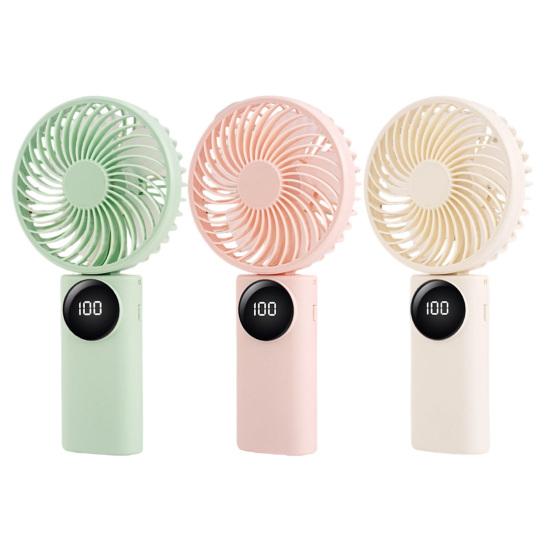 Portable Handheld Mini Fan 1200mAh Rechargeable 5 Speeds Personal Travel Fans with Digital Display 90 Degree Foldable Desk Fan for Outdoor