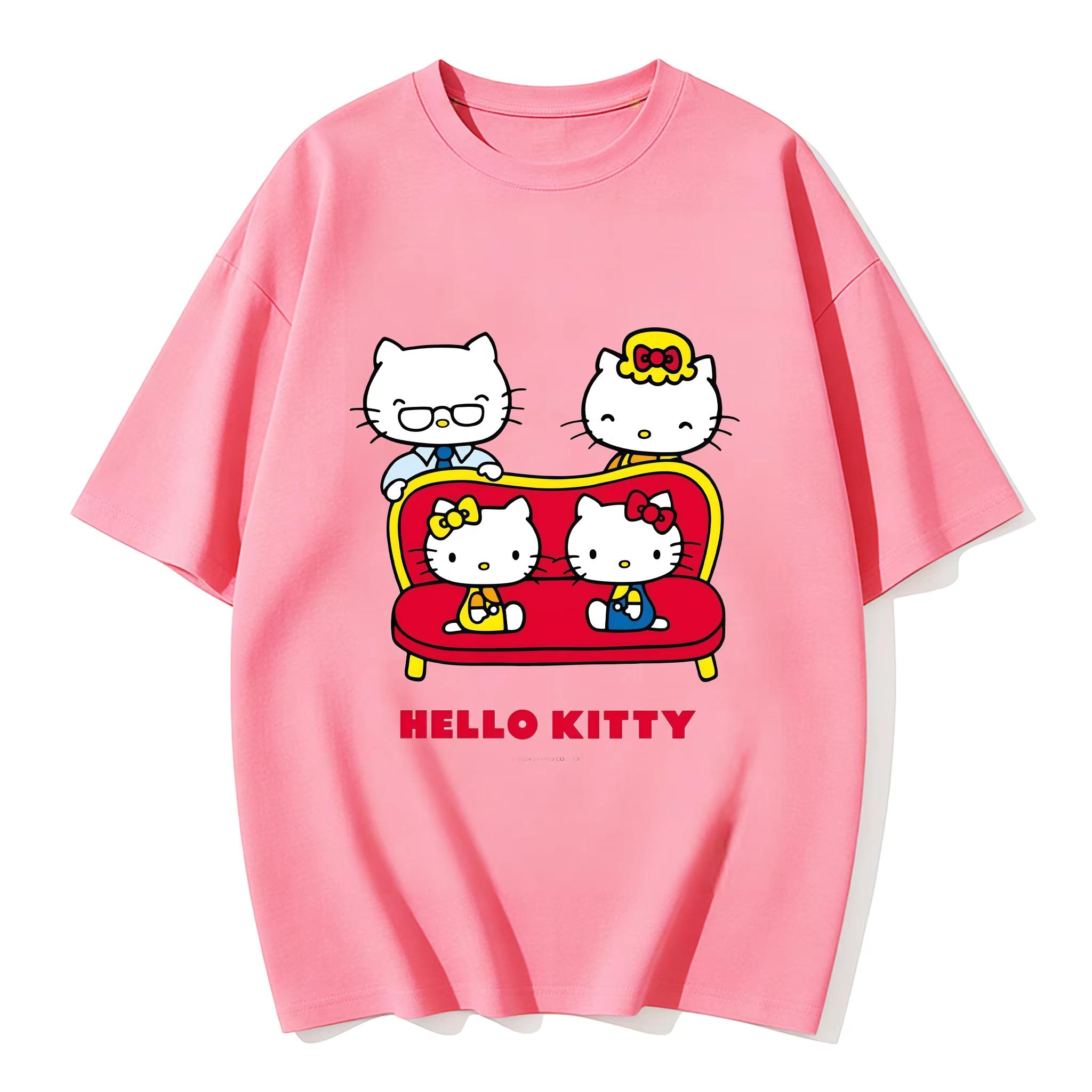 Summer 2026 Shirley Rabbit Cartoon Print ShortSleeved Cotton Womens TShirt College Style Blouse S