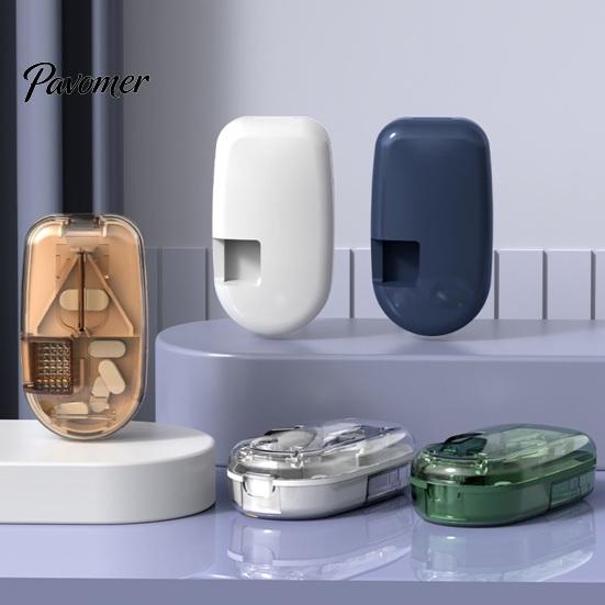 Compact Pill Divider for Purse Cutter Splitter Small And Tiny Pills, Portable Tablet Grinder, Medicine Organizer Daily Dose with Storage Compartment