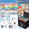 Dual-Tip Art Marker Set - 120 Colors, Hard Tip, Oil-Based for Students