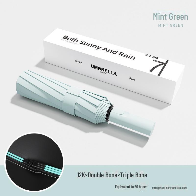 60-Bone Automatic Umbrella: Dual-Use, Large, Wind-Resistant, Sunshade with UV Protection for Men and Women