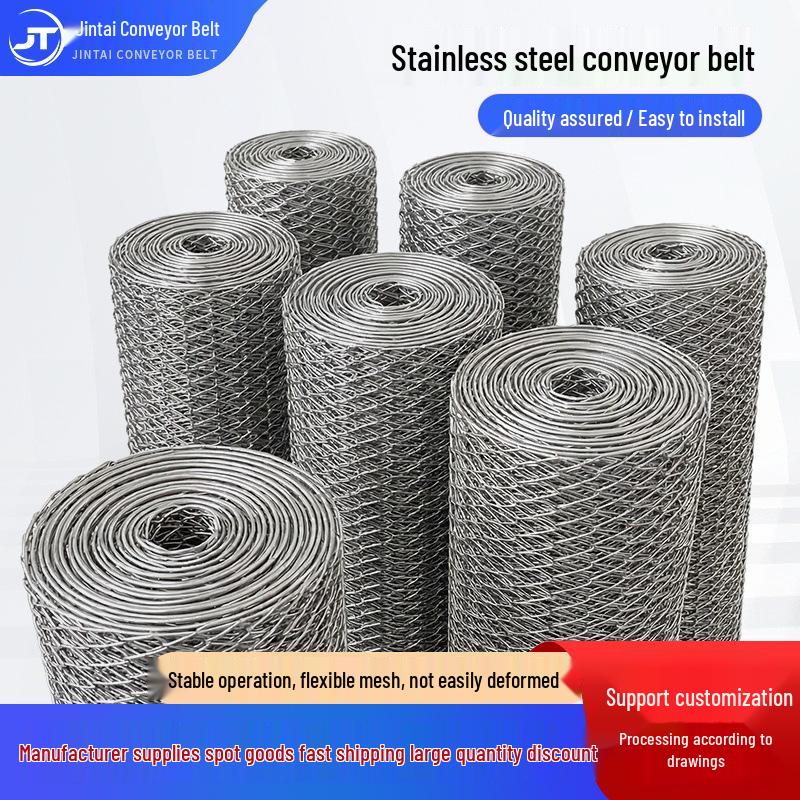 201 Stainless Steel High-Temperature Resistant Double Spiral Mesh Belt Conveyor