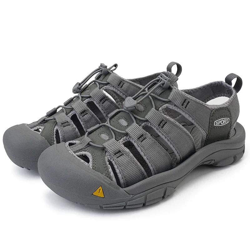 Fashion Men's Casual Mesh Outdoor Beach Sandals Light Breathable Shoe for Men Anti-slip Waterproof Sandal Man Comfortable Shoes