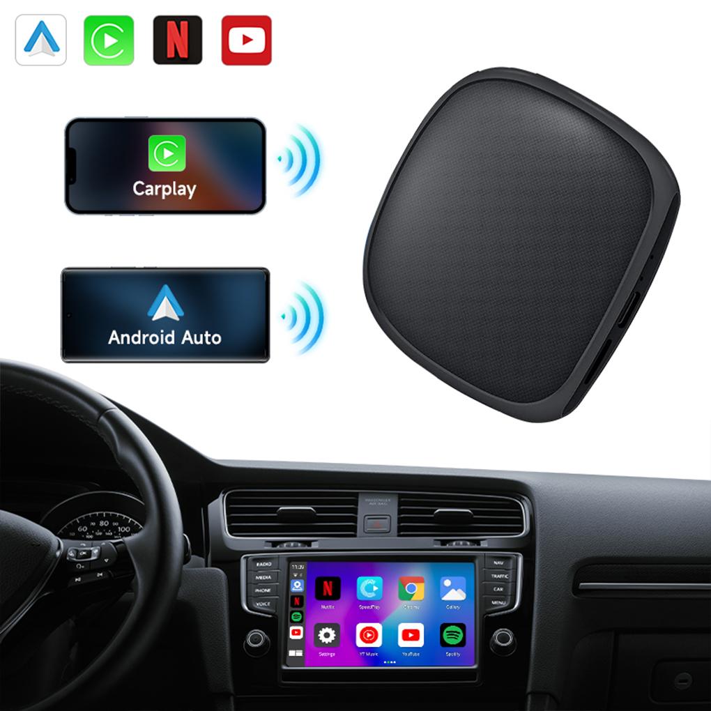 Android 11 Wireless CarPlay & Android Auto Adapter AI Box Support APP Download Built-In GPS Support 4G SIM Card 4G+64G
