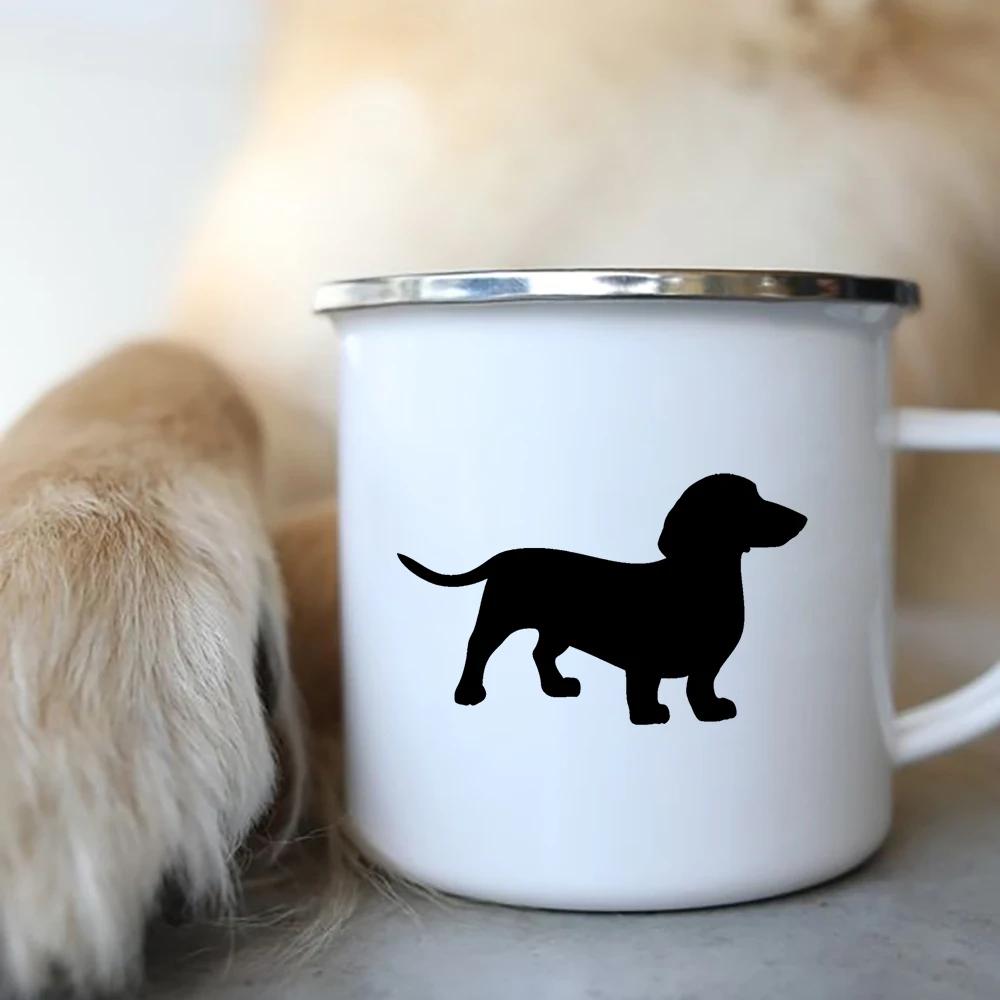 Emaille-Kaffeetasse mit der Aufschrift „I Love Dackel Dog“, für Camping, Picknick, Lagerfeuer, Party, Bier, Saft, Cola, Tassen für die Reise im Freien, Kakao, Wasserbecher
