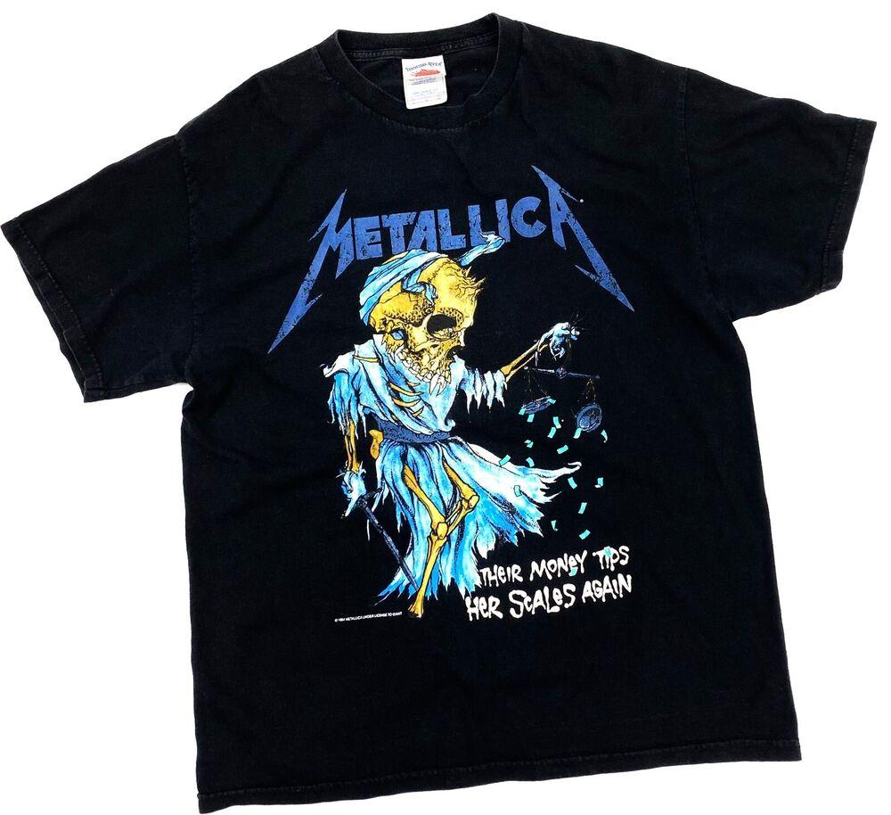 

Винтажная двусторонняя футболка унисекс Metallica They Money Tips Her Scales 1994 года
