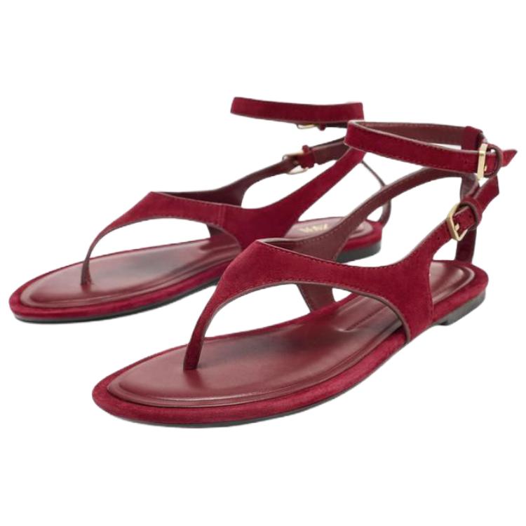 Zara Fashionable Open-Toe Strap Sandals Women Sandals Red 2600610600