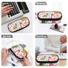 Pencil Case Large Capacity 300D Polyester Smooth Zipper with Main Compartment Mesh Pocket and Pen Slots for Classroom Use