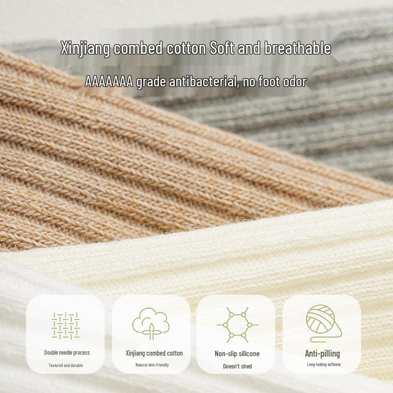 Women's No-Show Cotton Boat Socks - Thin, Anti-Slip, Low-Cut for Spring, Summer, Autumn