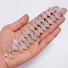 Amazing Top Grade Qualite 100% Natural Rose Quartz Marquise Shape Ethnic Style Handmade Jewelry 925 Steling Silver Bracelet 5-8" WSJ-4720