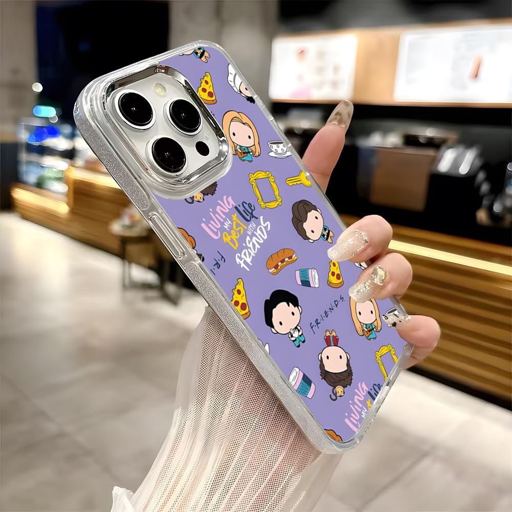 Friends TV Shows Central Perk Coffee Phone Case For Iphone 17 16 15 14 13 12 11 Pro Max Xr Air Plus Silicone Cover Silver Hard