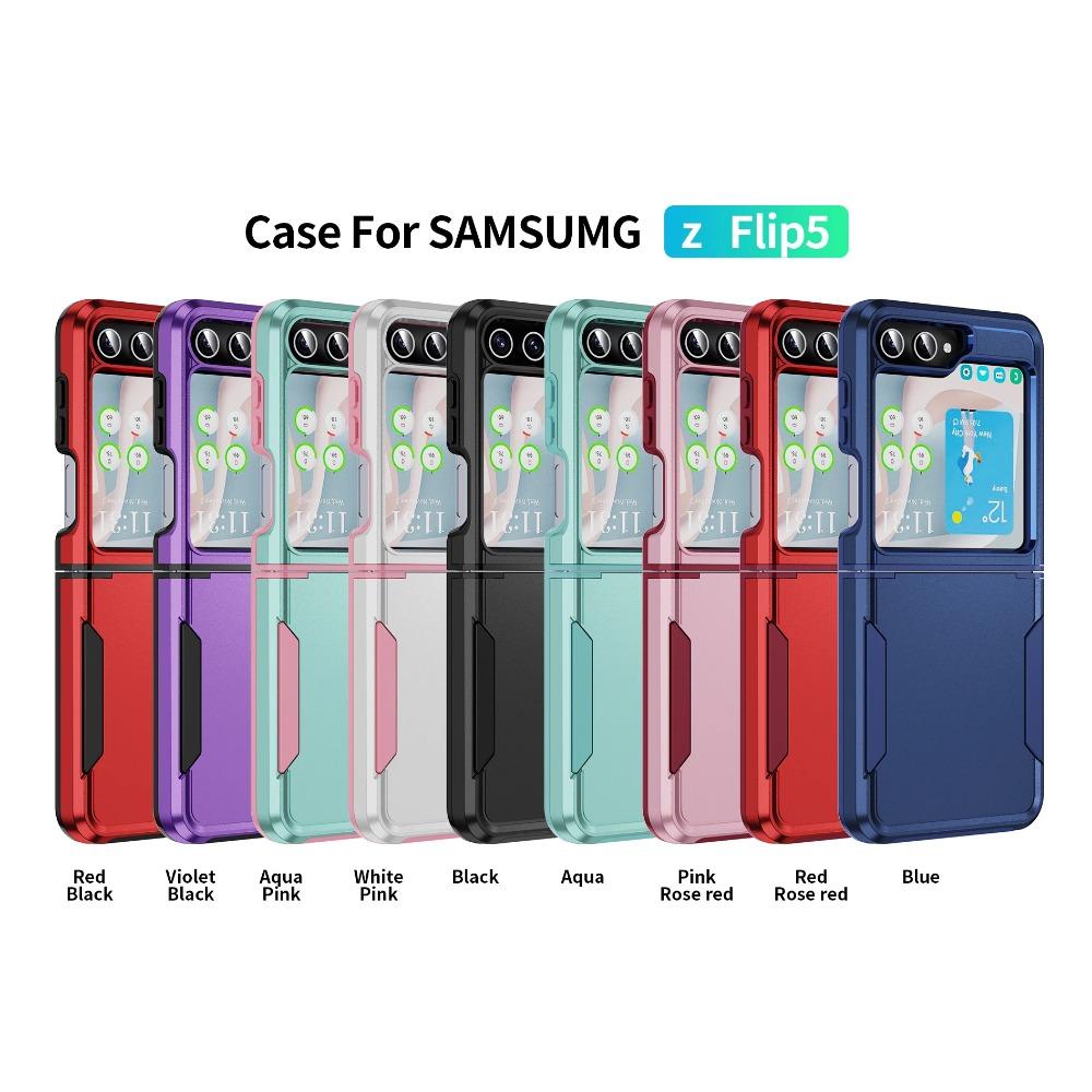 3 In 1 Hybrid Armor Shockproof Phone Case For Samsung Galaxy  Z Flip 6 Z Flip 4 5g Z Flip 5  Z Fold 4 5  Silicone Heavy Duty Protection Back Cover
