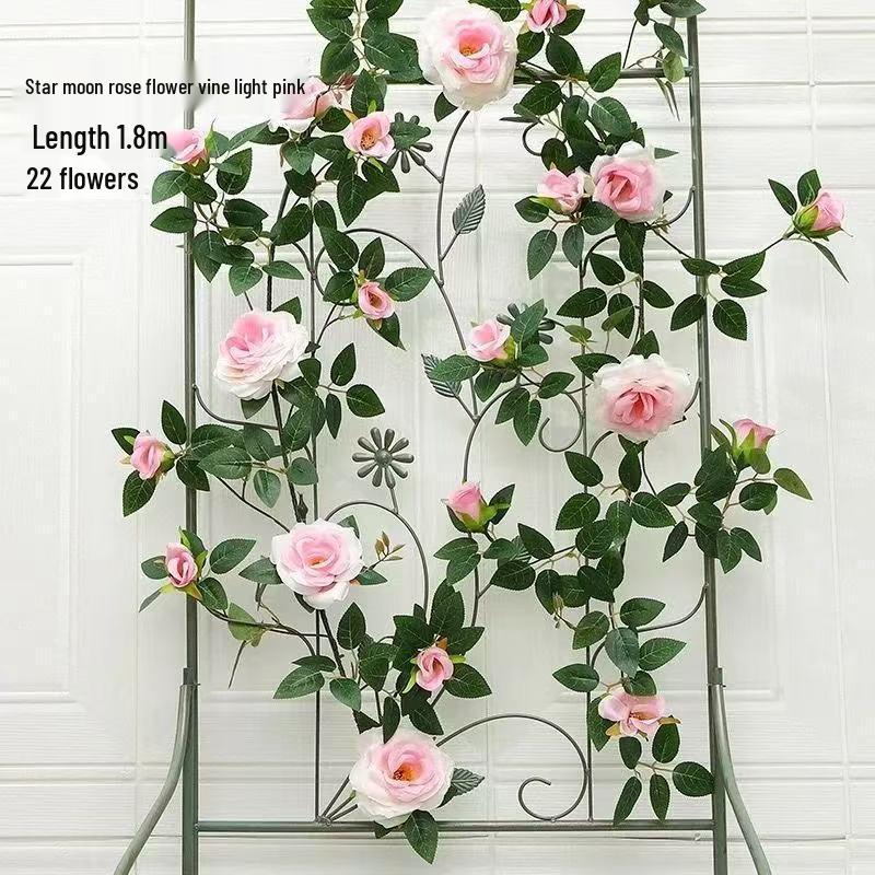 Rose Flower Vine Greenery for Air Conditioner Pipe Decoration and Wall Covering