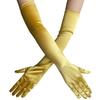 New Women Satin Elastic Full Finger Party Gloves Students Solid Bridal Wedding Dress Long Mittens Outdoor Dance Dress Up Gloves